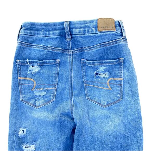 American Eagle Curvy Hi-Rise Jegging Next Level Stretch Ripped Jeans Size 2 Reg - Picture 5 of 12